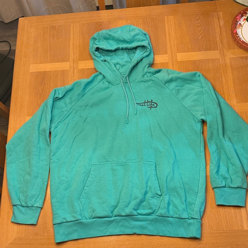 Reel Life Teal Hoodie Sweater